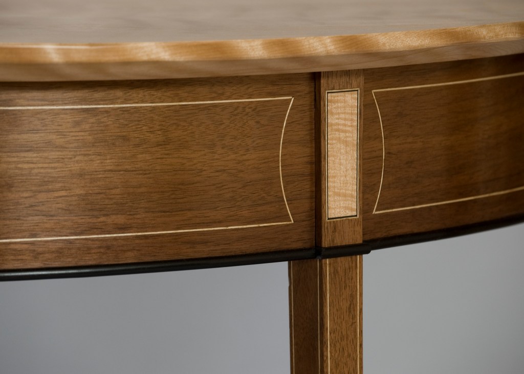 Inset detail of demilune table
