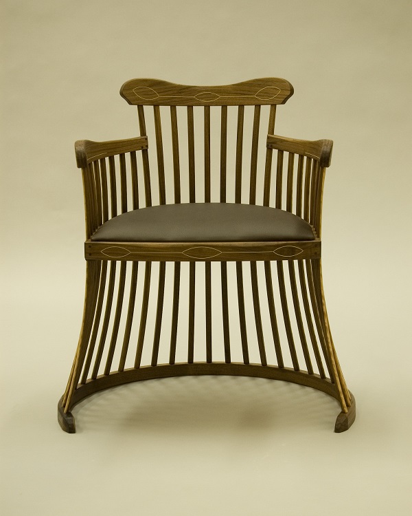 Lobster trap chair in black walnut