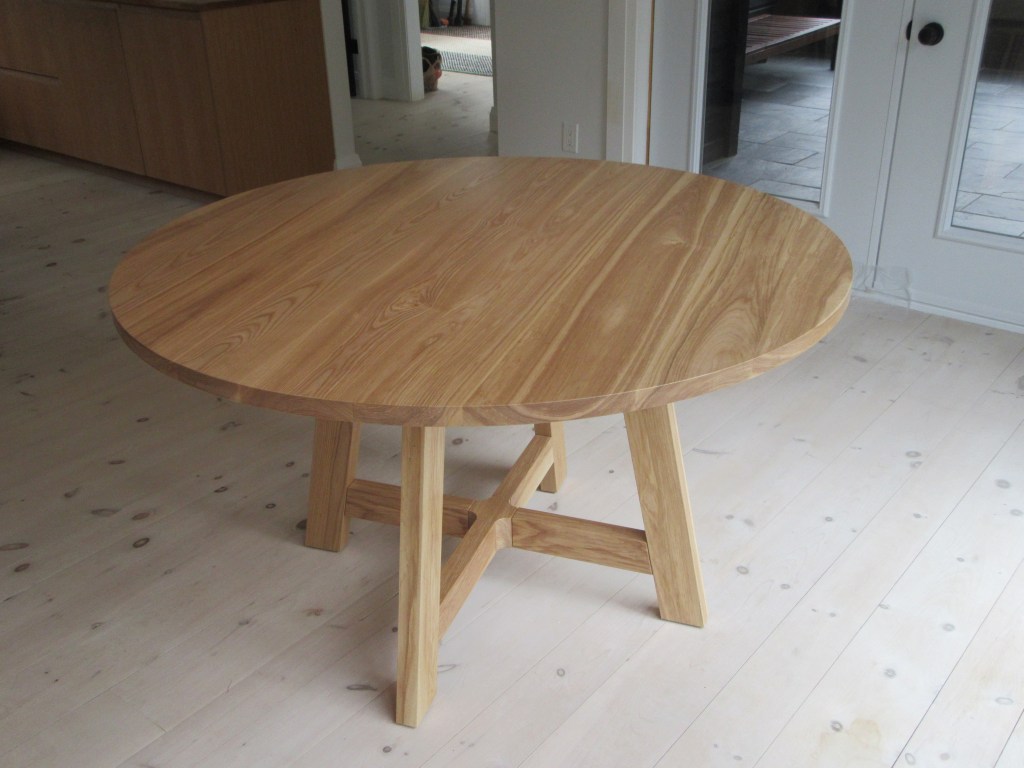 Table top of round kitchen table, ash